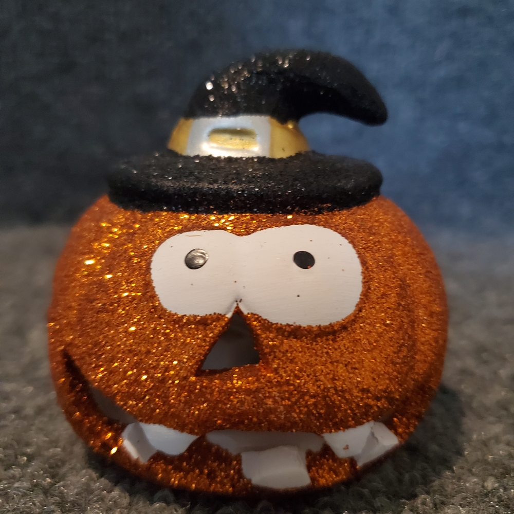 Glittery Orange Pumpkin Decor